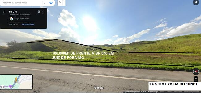 AREA DE 100.000M² NA BR 040 EM JUIZ DE FORA - MG